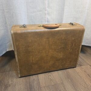 Vintage Samsonite Shwayder Bros Brown Hard Shell Suitcase Mid-Century Luggage